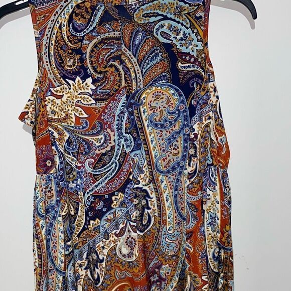 Venus Women's Multicolor Paisley Print Cold Shoulder V-Neck Top Blouse Size XS - Picture 5 of 10